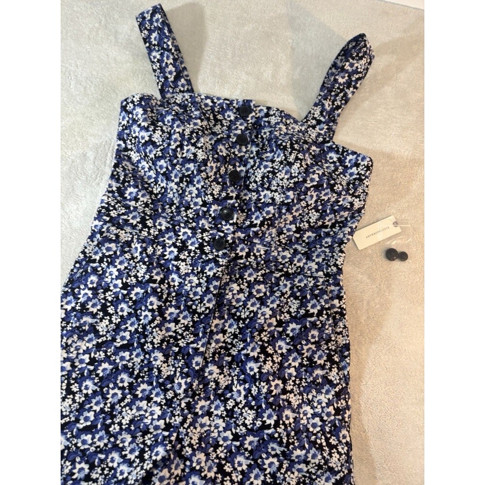 Anthropologie Navy Blue Floral Jumpsuit - Picture 9 of 13